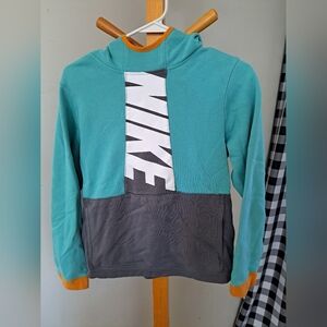 Nike Kids' Aqua and Charcoal Hoodie